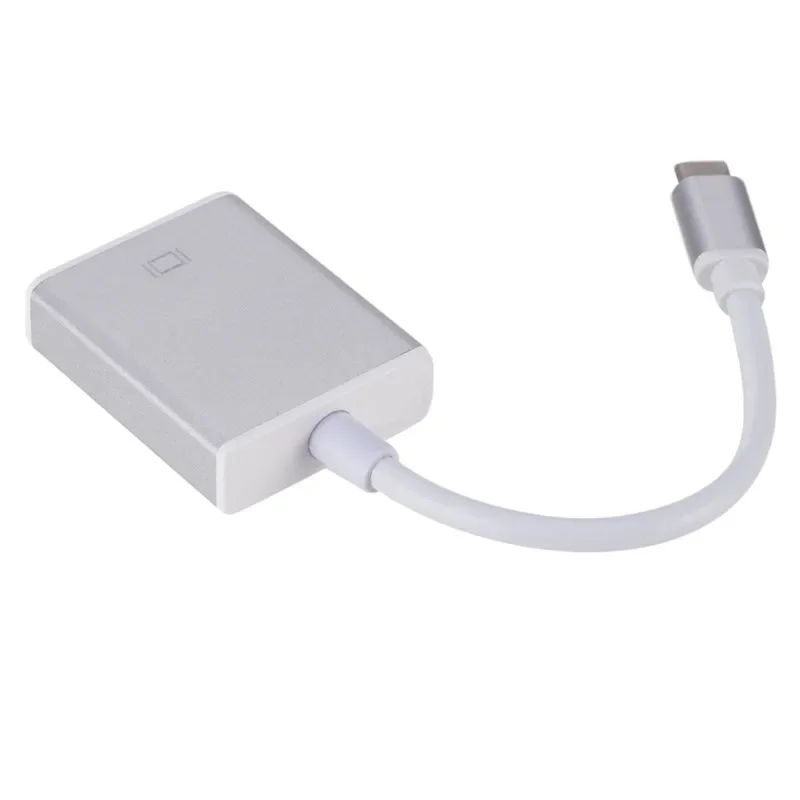 USBC VGA 어댑터 USB 3.1 C 타입 수 암 VGA 컨버터 케이블, 맥북 12 인치 크롬북 픽셀 루미아 950XL 용, 1080P FHD