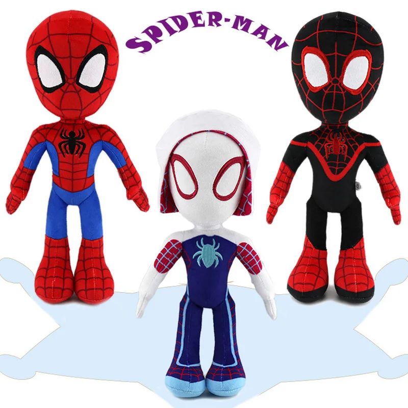 30cm Disney Marvel Spider-Man Plush Toys Cartoon Anime Figure Soft PP Cotton Pillow Cute Dolls Kids Birthday Gifts Kawaii Decor 20cm marvel the avengers series plush stuffed toys spiderman hulk iron man captain america cartoon figure dolls kids gifts decor