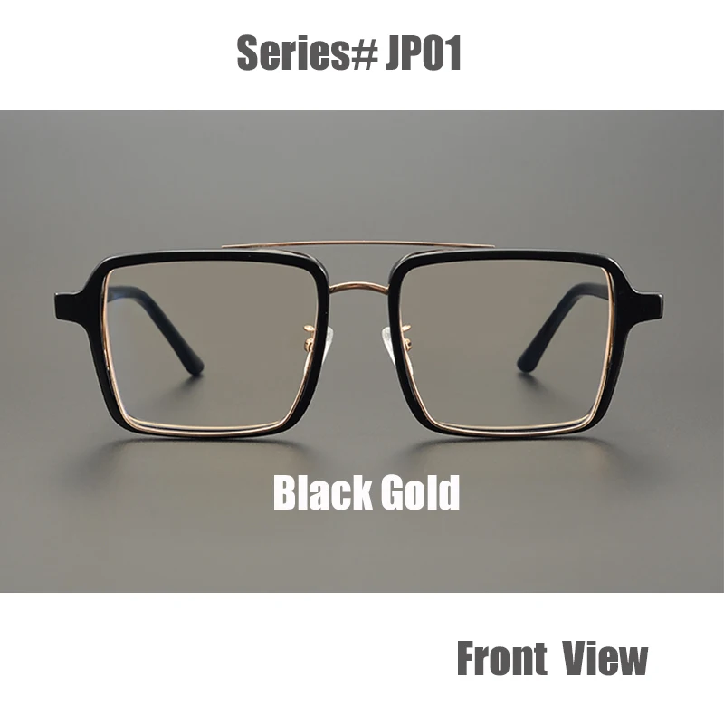 

William Chan Same Style Glasses Big Face Retro Personality Square Plate Black Frame With Discoloration Prescription Free Shippin