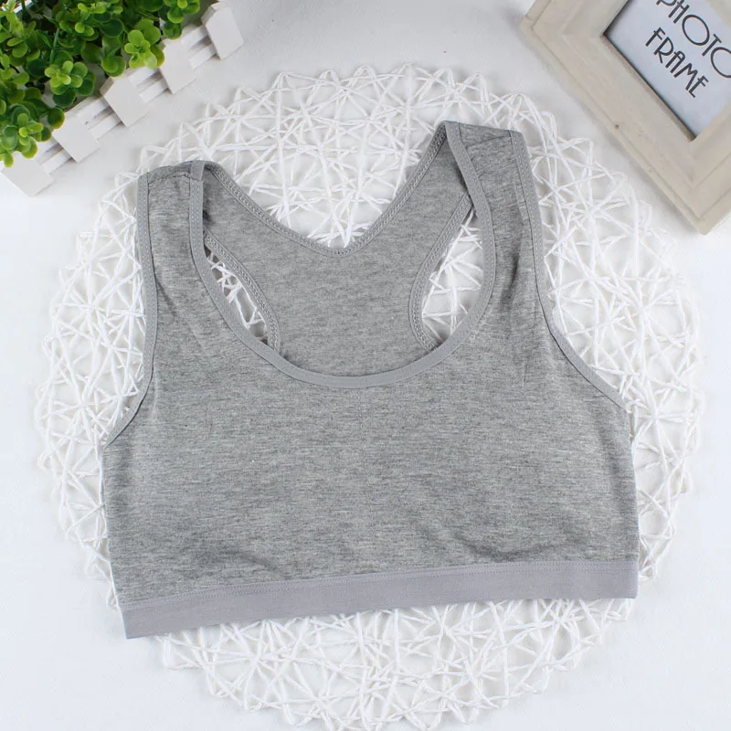  Teen Training Bra Girl Vest Cotton Spandex Sport Tops Adolescente Kids Underwear 9-14Year Wireless Girls Bandeau Top 