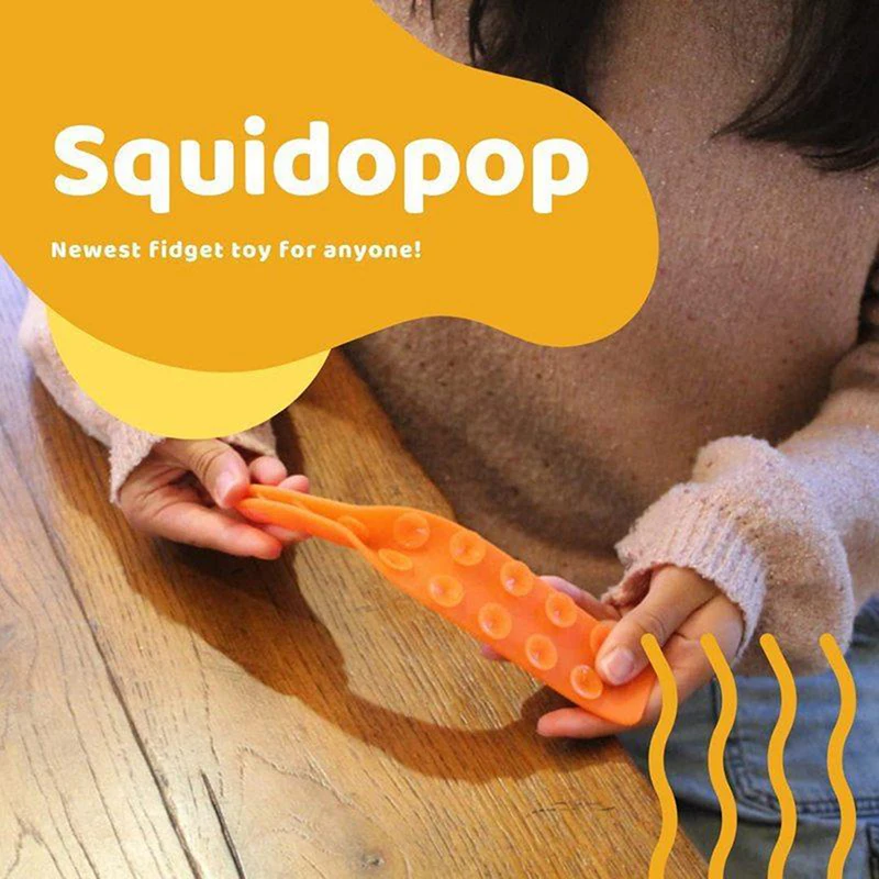 Squidopop Fidget Toys Floor Suction Cup Toy Squidops Antistress Squishy Silicone Stress Reliever Sensory Squeeze Adult Toys 4