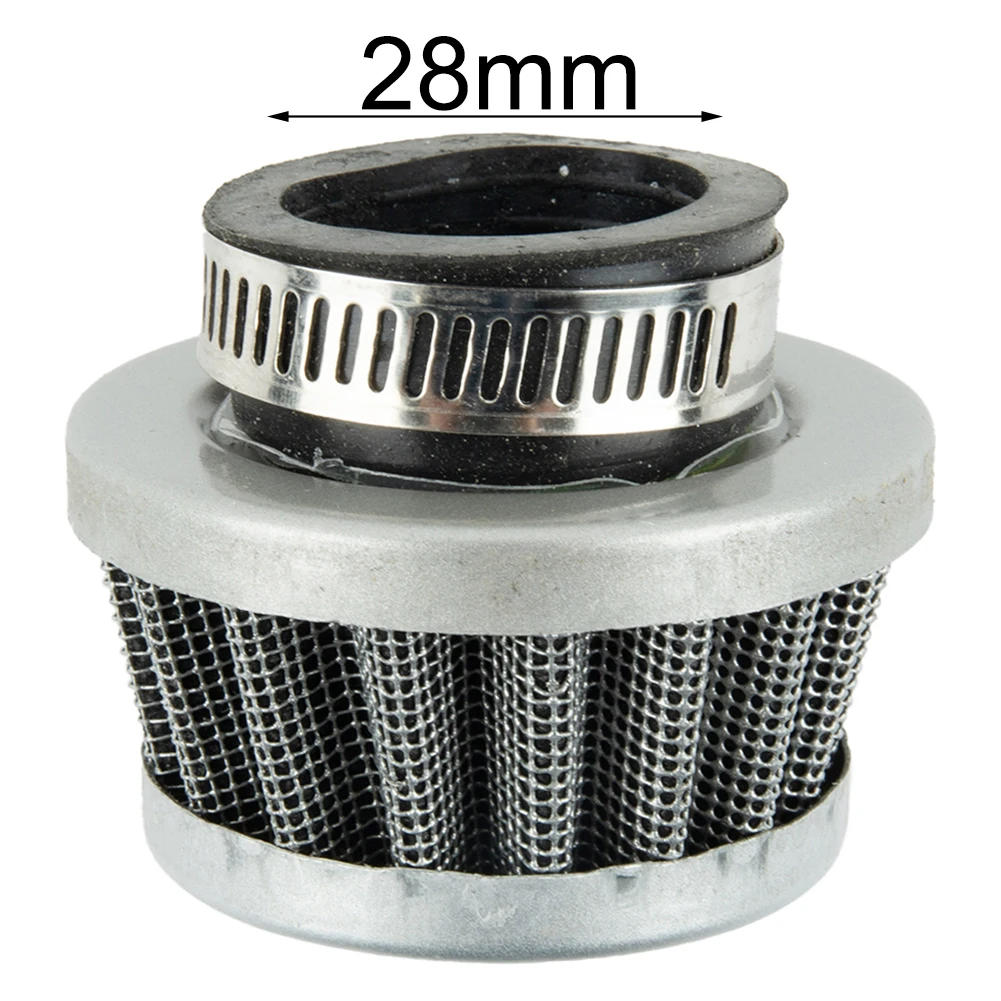 

1x Universal 28mm Motorcycle Air Filter Fits For Honda For Suzuki Metal & Rubber Air Cleaner Intake Filter With Adjustable Clamp