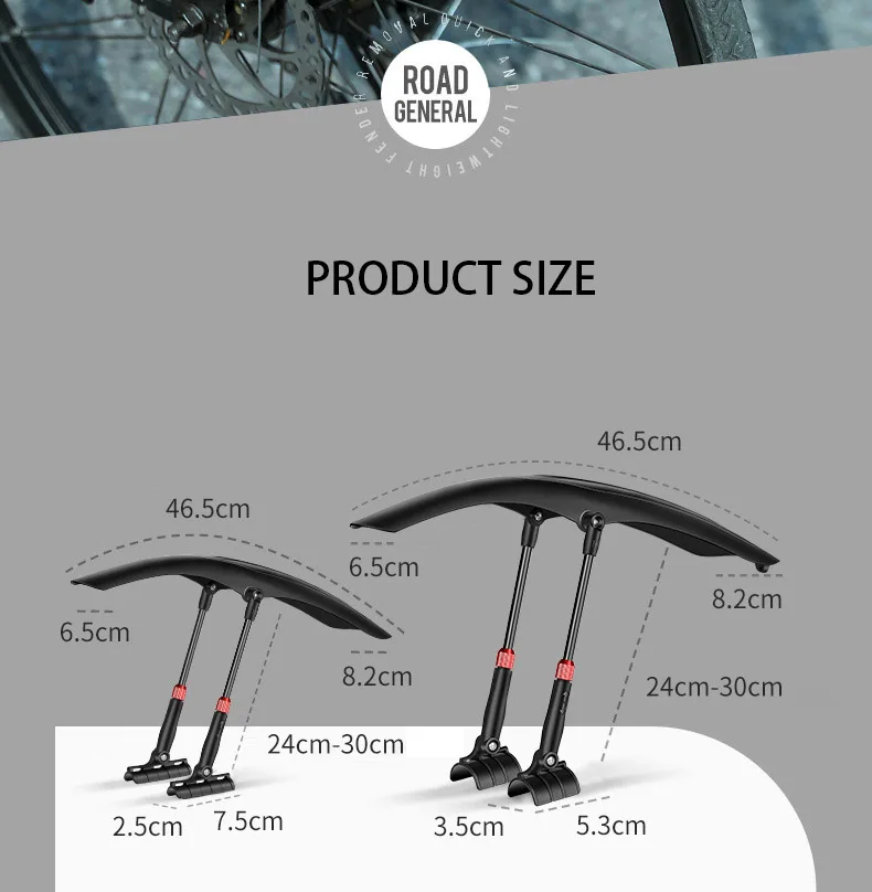 Description Picture 4 of itemMountain Bike Mudguard Bicycle Fenders Quick Release 26-29Inch Front Rear Tire Wheel MTB Bike Mud Guards Fender Bicycle Parts