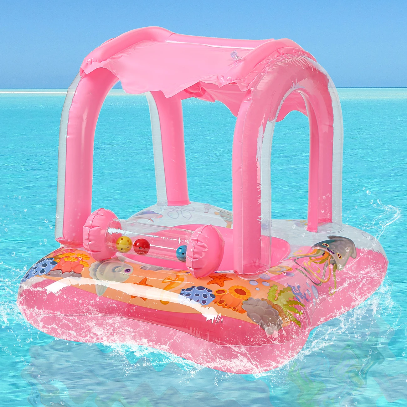 Toddler kids adult inflatable pool floats with bell water swim beach toys party supplies