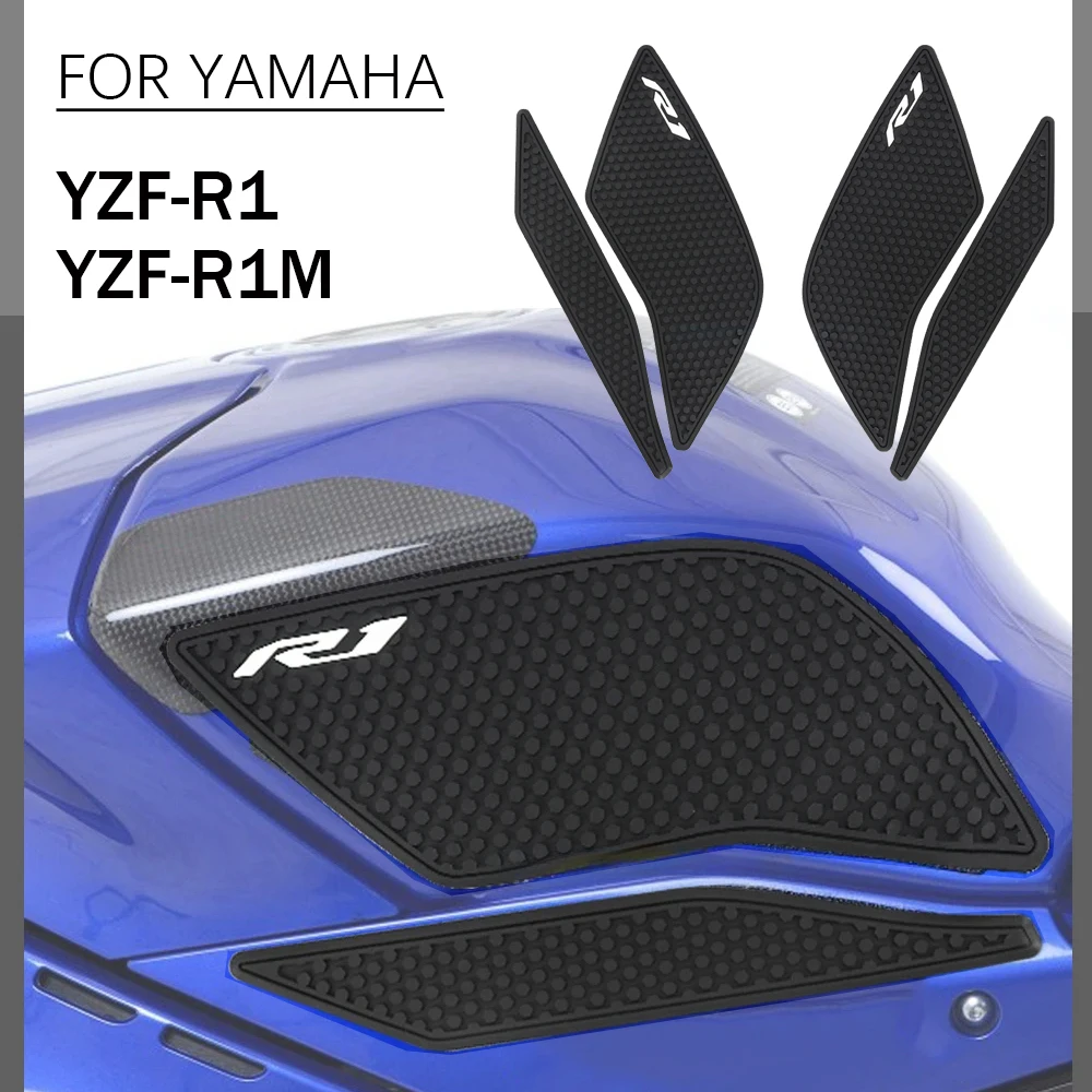 

For Yamaha YZF R1 YZF-R1M 2015 - 2021 Side Fuel Tank Stickers Pads Rubber Protector Decals Knee Grip Traction Pad Non-slip