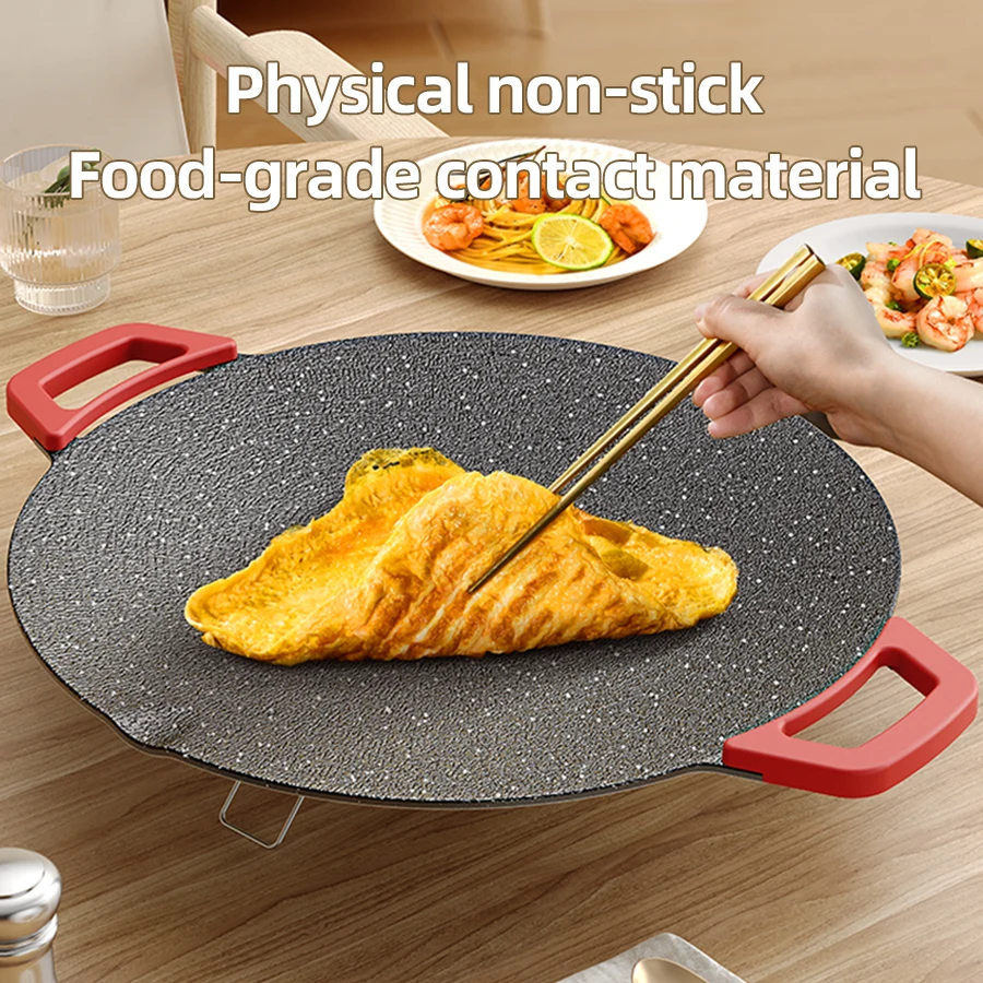 Electric Barbecue Pan for Household Use, Low Smoke and Non Stick Multifunctional Baking Tray for Grilling and Stir Frying Meat 4