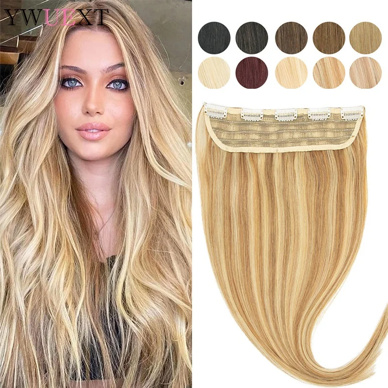 Honey blonde Clip In One Piece Brazilian Hair Clips Tic Tac 5 clips Remy Hair piece Straight Clip Human Extensions