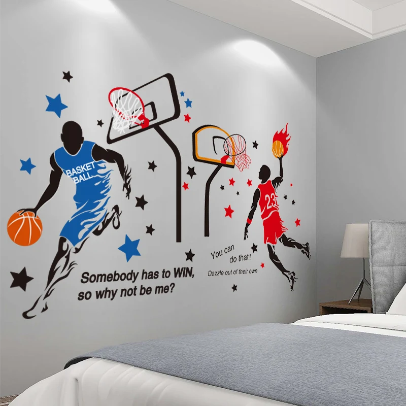 

Creative Basketball Palyer Wall Sticker DIY Ball Sports Wall Decals for Kids Rooms Teenager Boy Bedroom Nursery Home Decoration