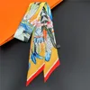 Brand Small Scarves, Boutique Scarves, Feather Printed Silk Scarves, Women's Accessories, Printed Ribbons, Super Feel, New Style 1
