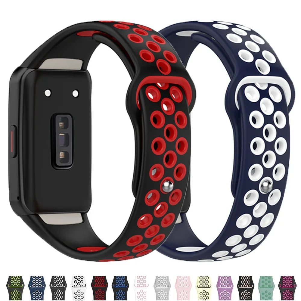 

Silicone correa For Huawei Band 6 strap Smart watch accessories Replacement Breathable Sport bracelet Honor Band 6 pro Strap