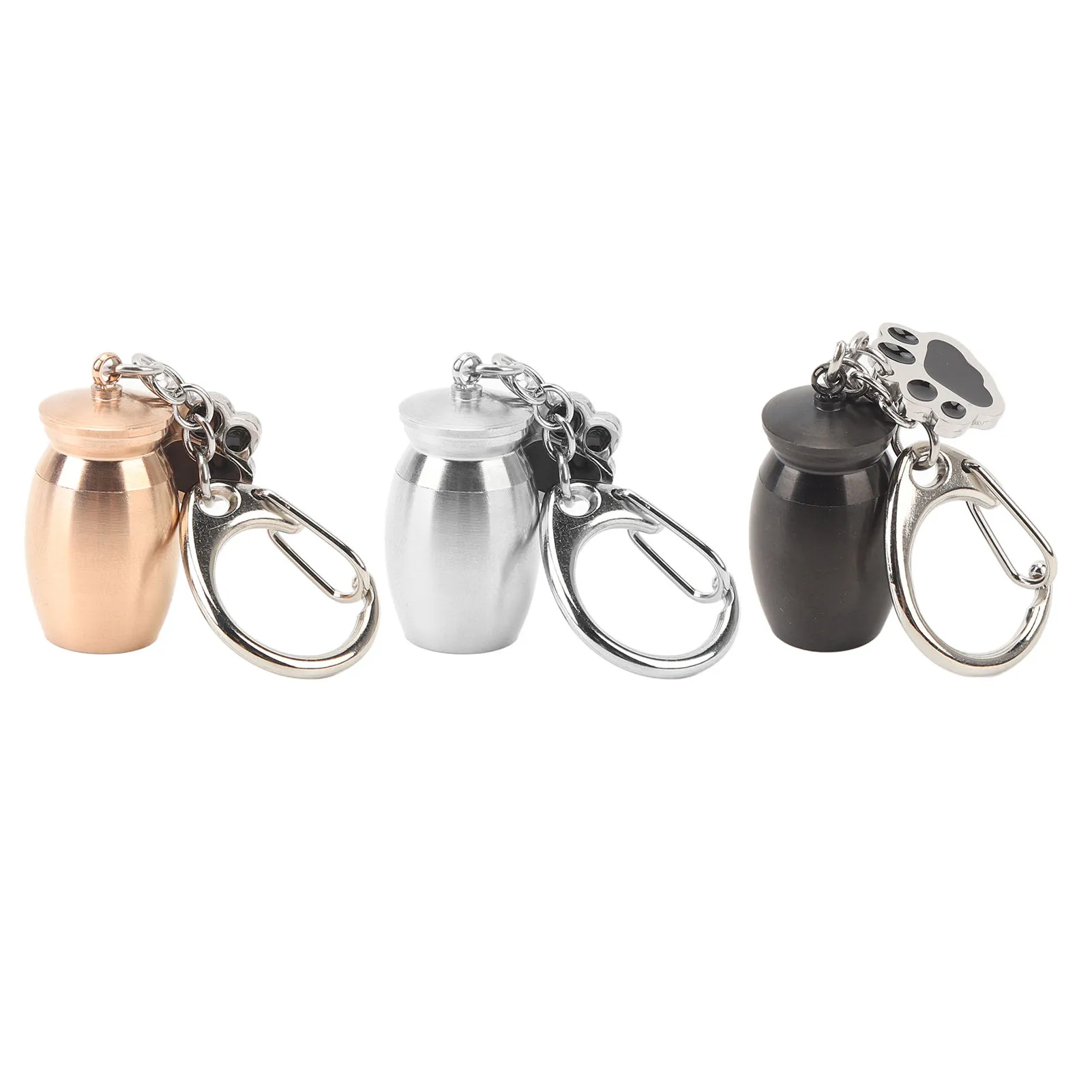 개 유골 열쇠고리 우아한 개 프린트 유골함 열쇠고리 스테인리스 스틸 기념품 녹..