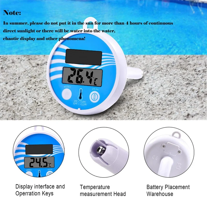 JB-Floating Pool Thermometer, Swimming Pool Thermometer, Solar Swimming Water Thermometer