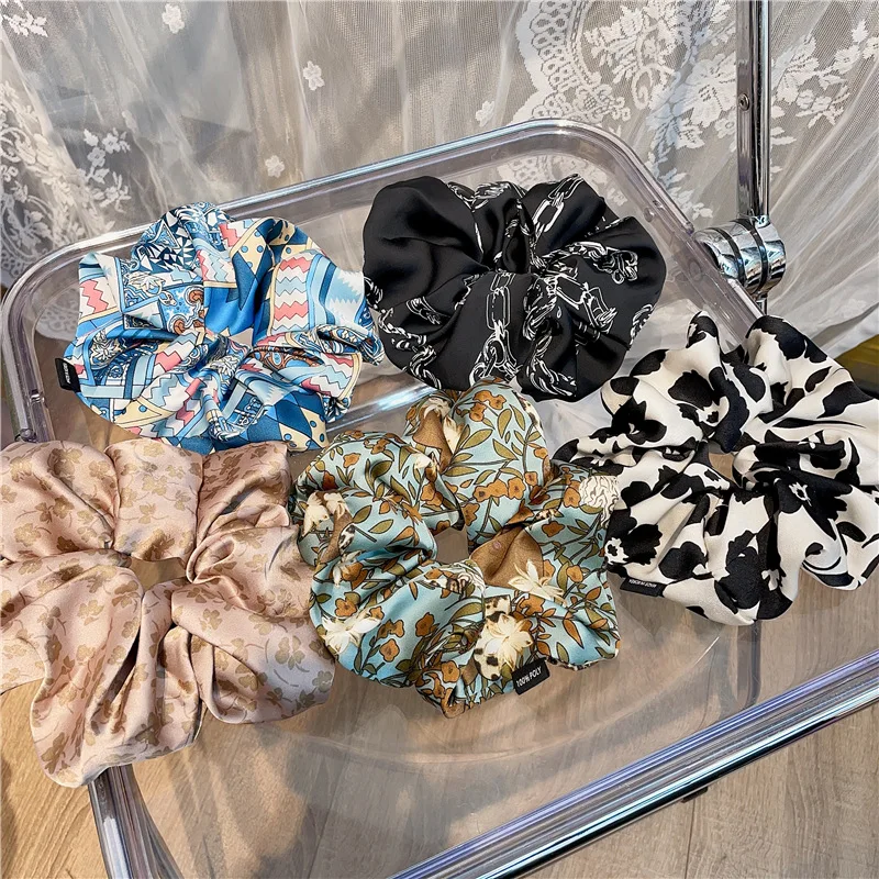 Ins Hot Selling High Sense Geometric Figure Satin Hair Ornaments Imitation Silk Scrunchie Elastic Rubber Band Hair Scrunchies ka band lnb 17 25g is used to receive satellite signal receiving equipment high quality customizable frequency hot selling