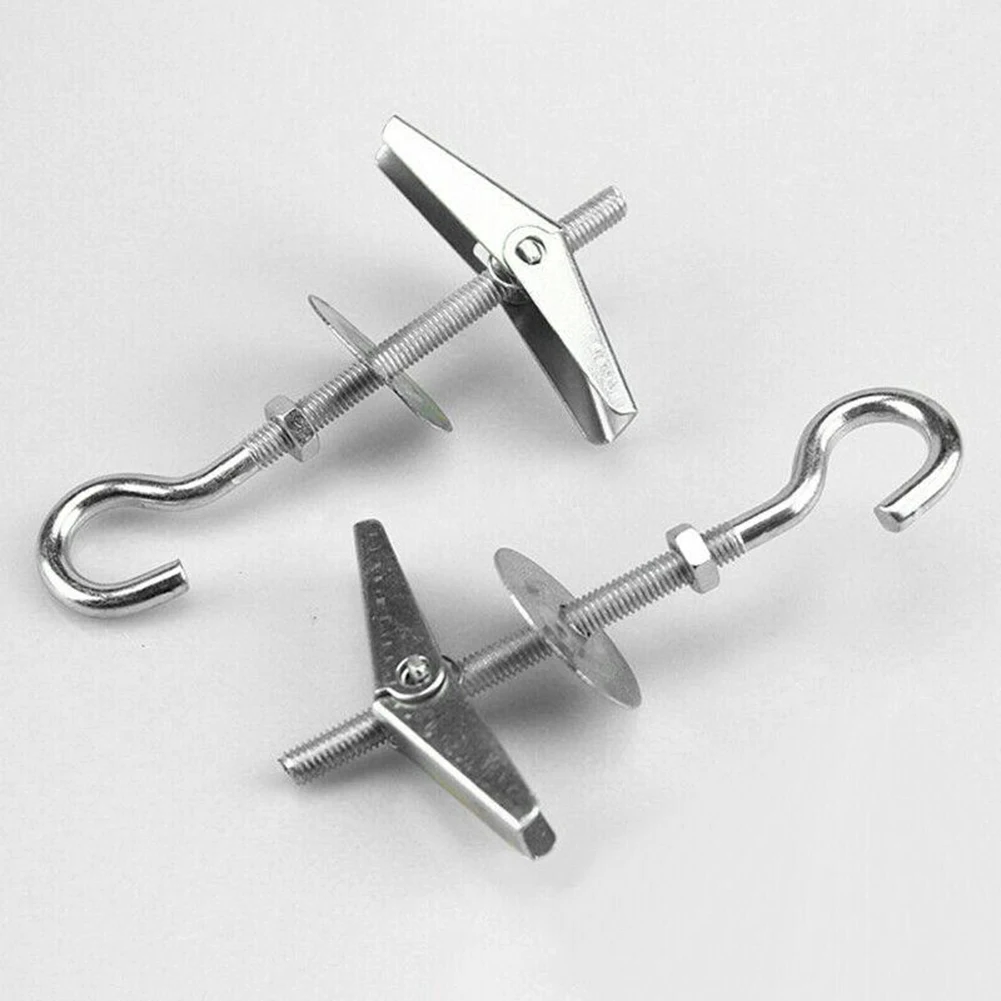 2Pcs Metal Hook 90mm Plant Hanging Ceiling Hook Galvanized Steel Flagpole Poster Stand Accessories Household Hardware Fittings