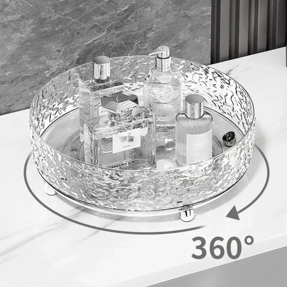 360 회전 메이크업 정리함 빙하 패턴 화장품 보관함, 미끄럼 방지 욕실 보관함, 스킨 케어 정리함