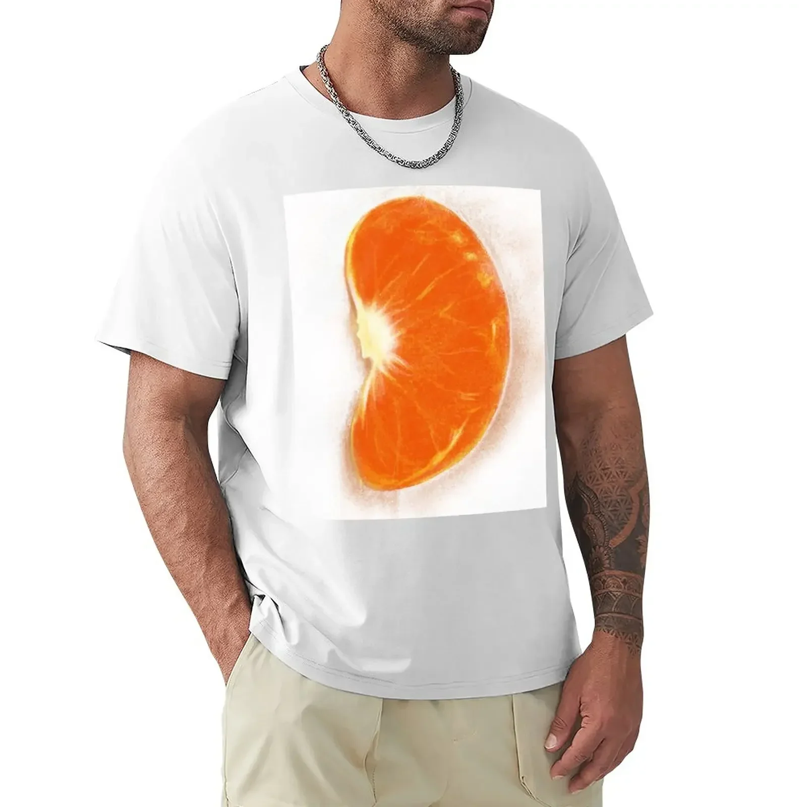 

Orange mandarin T-Shirt hippie clothes Short sleeve tee heavyweight t shirts for men summer top for a boy men workout shirt