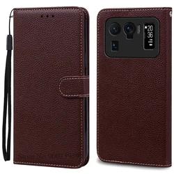 Luxury Leather Flip Wallet Case with Silicone Book Cover - Elegant Protection for Mi 11 Ultra (Coffee)