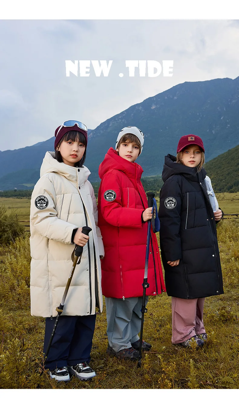 OLEKID 2025, Winter-Daunenjacke für Mädchen, mit Kapuze, wasserdicht, dick, warm, Teenager-Mädchen-Daunenjacke, 5–14 Jahre, Kinder-Parka, Oberbekleidung – Detail 3