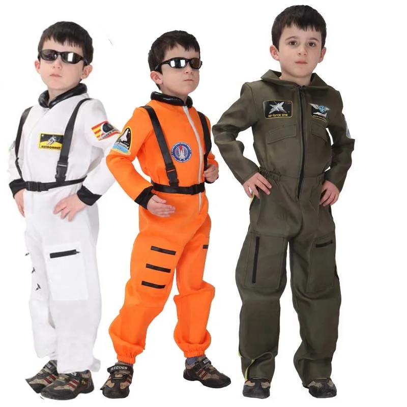 Kids Child Air Force Costume Uniform for Boys Pilot Airman Flight Suit