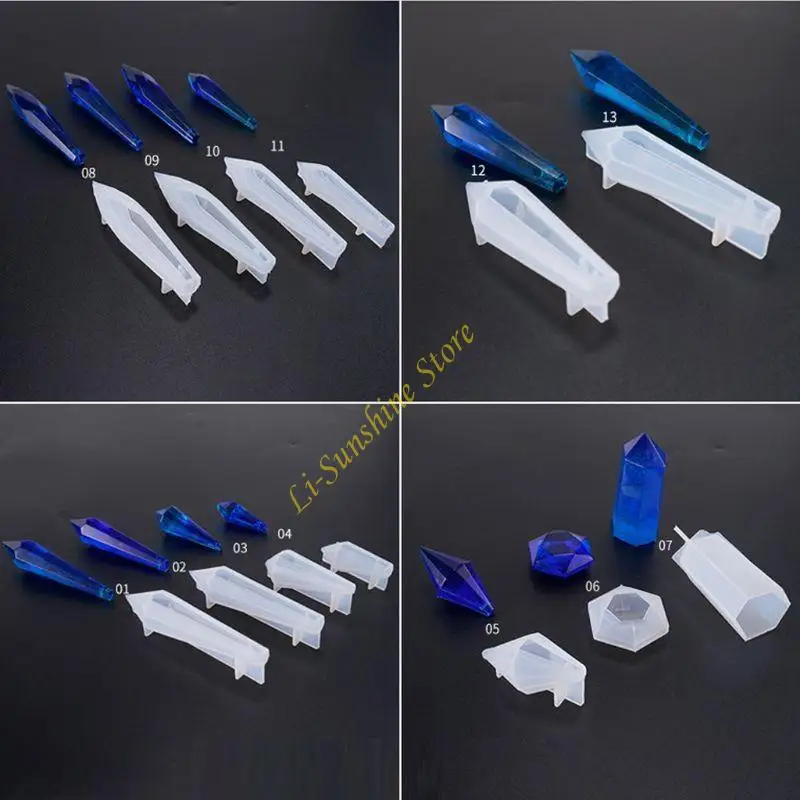 수지 진자 곰팡이 결정 에폭시 UV 수지 펜던트 곰팡이 실리콘 곰팡이 목걸이 QX2F를 만들기위한 보석 수지 주조 금형