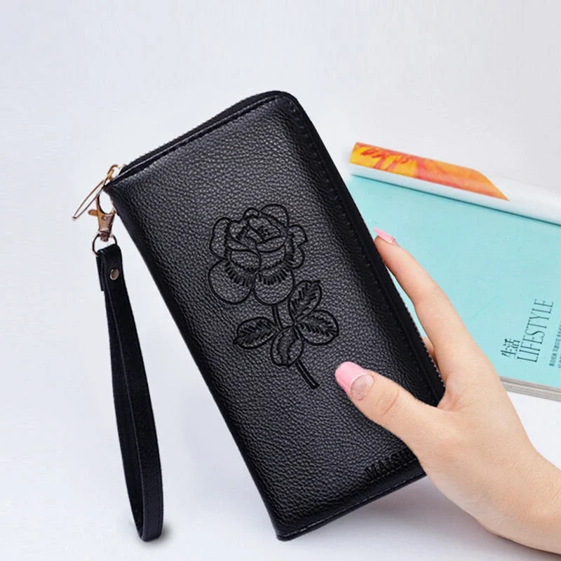 

New Fashion Trend Hand Purse Women's Long Zipper Multi-functional Leather Wallet Large Capacity Coin Purse