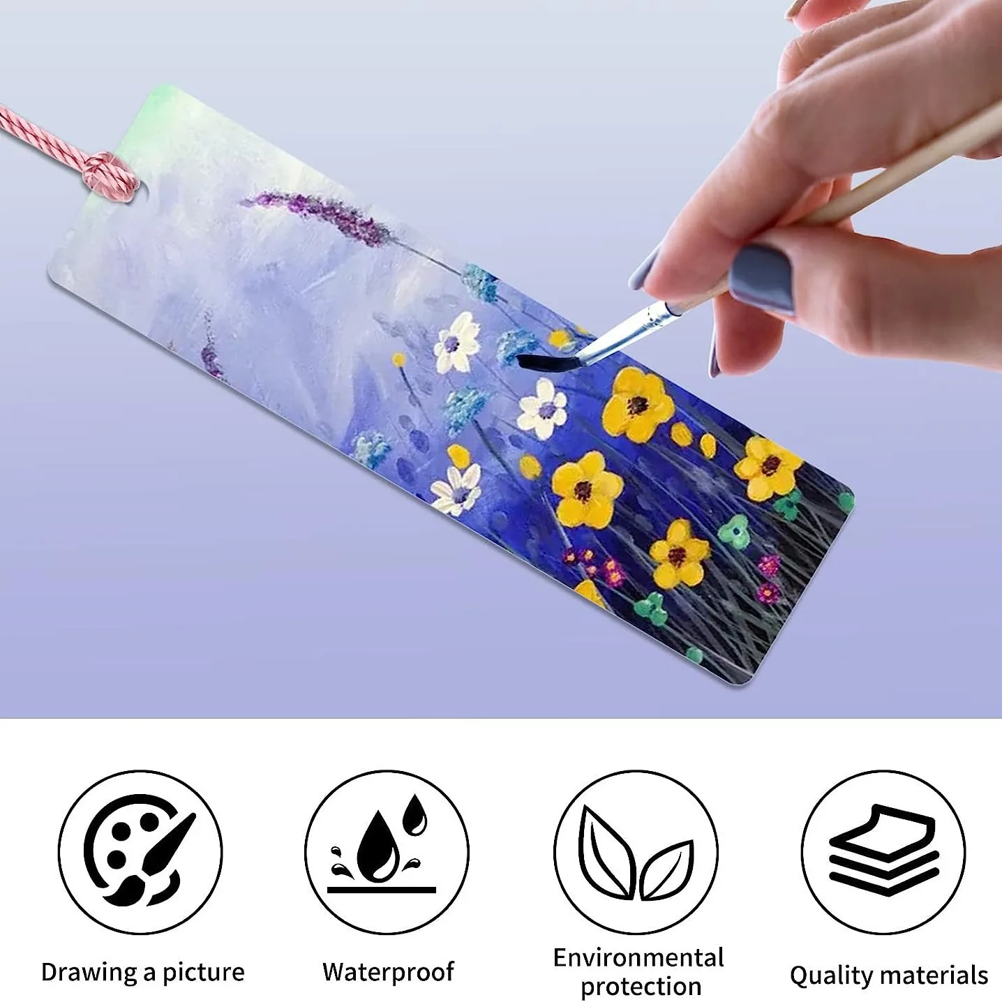 15pcs Blank Acrylic Bookmark DIY Incomplete Rectangular Colored Tassel Hanging Party Outfit Party Dressing Teacher Supplies