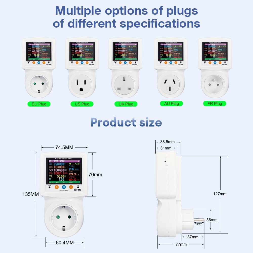 Tuya 16A Smart Electric Energey Meter EU Socket