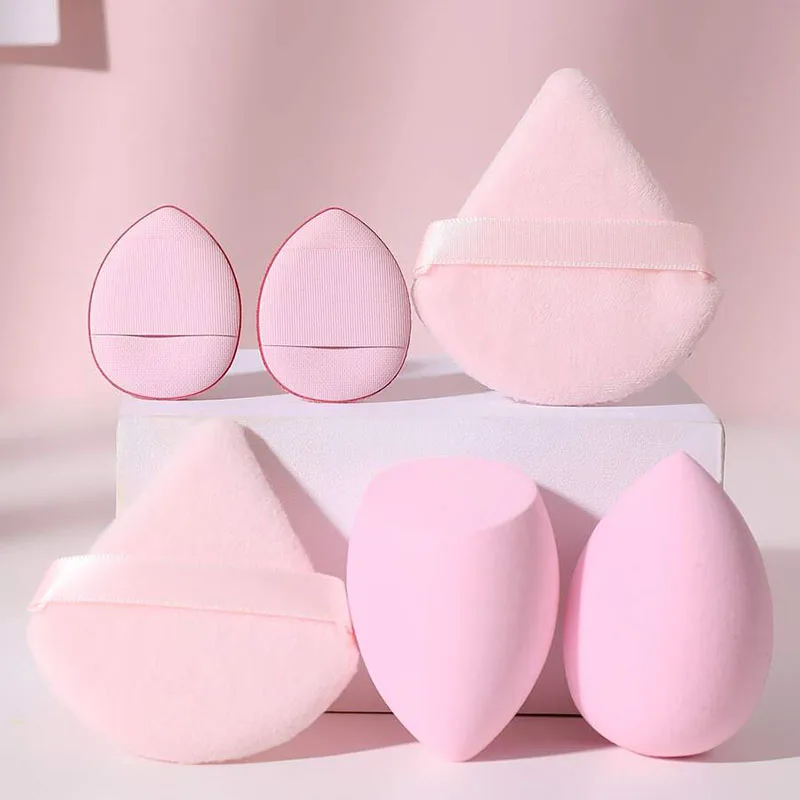 

4 шт. губка для макияжа + 2 шт. набор мягких треугольных минеральных пудры для макияжа лица подходит для кремовой пудры инструменты для красоты