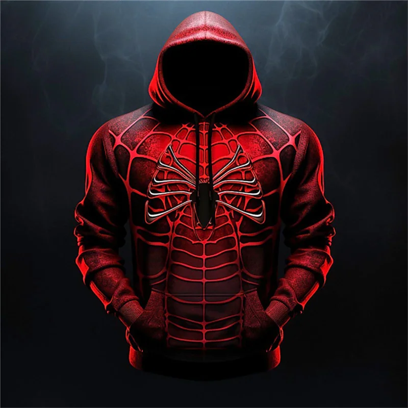 thumbnail image 1 of Sudaderas con estampado 3D de araña para hombre, Sudadera con capucha de gran tamaño, ropa de calle Harajuku de tendencia Hip Hop, Cosplay de ocio, moda de otoño, 1 of 3