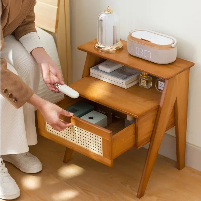 Chic Modern Nightstand Sleek Double Bed End Storage Stylish Wooden Chest of Drawers Contemporary Bedroom Solution