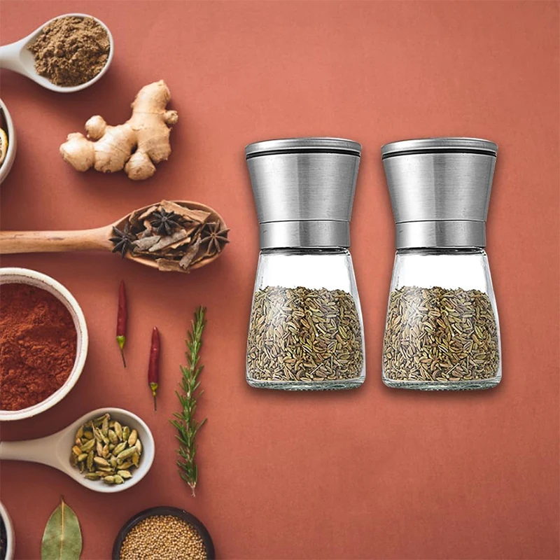 Manual Salt Pepper Mill Adjustable Seasoning Bottle Grinder Spice Grinding Containers Shakers Kitchen Gadgets salt and pepper grinder