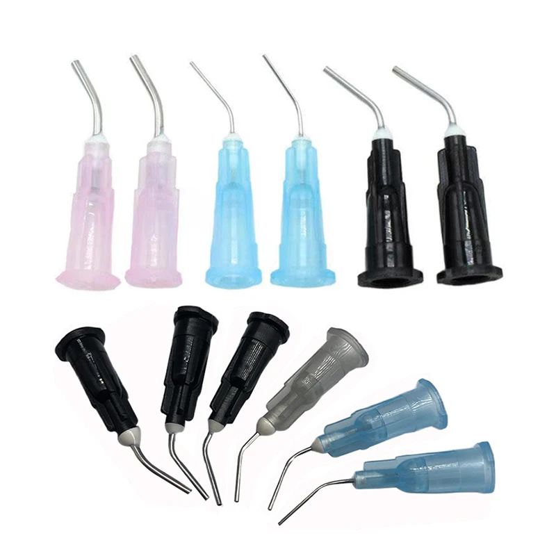 

200/500Pcs Disposable Dental Irrigator Bent Needle Tips 18/20/22/25G Oral Care Flow Sealant Etchant Resin Reagent Syringe Tips