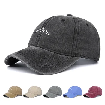 Berretti da Baseball ricamati da montagna in cotone lavato donna uomo estate Anti-sole con visiera Unisex Trucker Gorras Beach Sun Hat Hip Hop 1