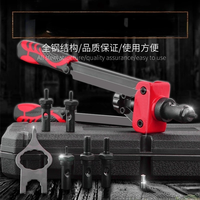 Industrial Grade Quick Nut Gun Manual Manual Riveter Gun (M3/M4/M5/M8/M10) Hand Rivet Tool Kit Rivet Nut Setting Tool Nut Setter 3