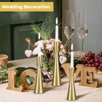 2/3pcs Gold Luxury Slim Waist Candle Holder Set Minimalist Candlestick Flower Vase for Home Centerpiece Table Decor New Fashion 2