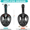 Kids Full Face Snorkeling Mask Diving Swimming With Wide View Anti-Fog Anti-Leak Safe Breathing System Easy Breath Diving Mask 5