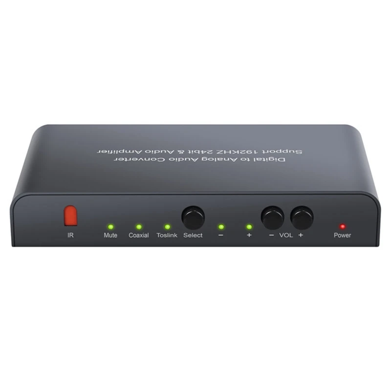Audio Converter With IR Remote Control DAC Digital Coaxial Toslink To Analog Stereo RCA 3.5Mm Audio Adapter 192Khz 24Bit