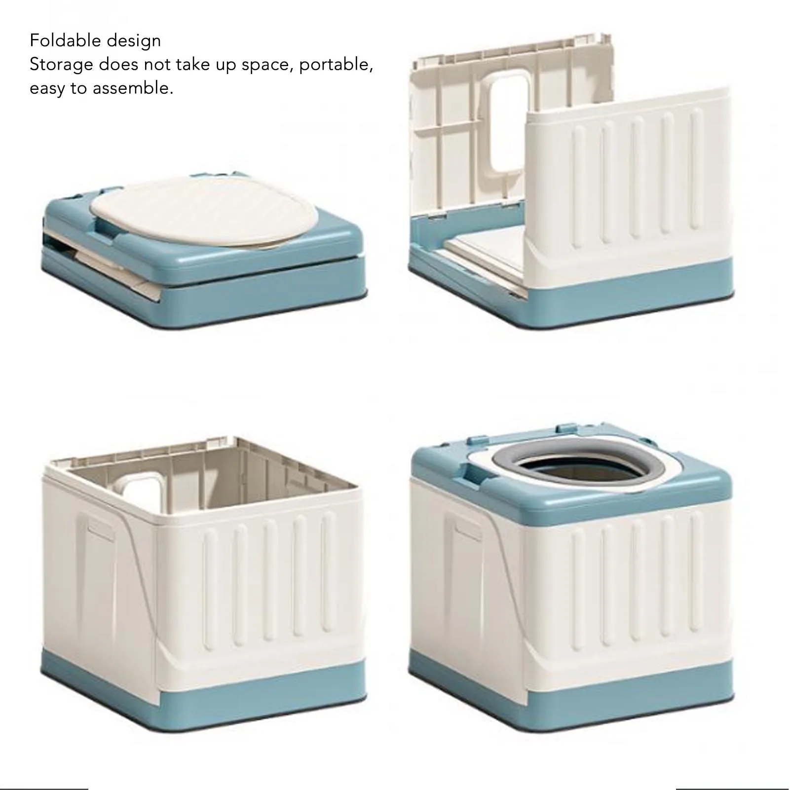 Bedside Commode Strong Load Bearing Anti Slip Bottom Space Saving Adults Folding Portable Toilet with Arms for Home for Elderly 4