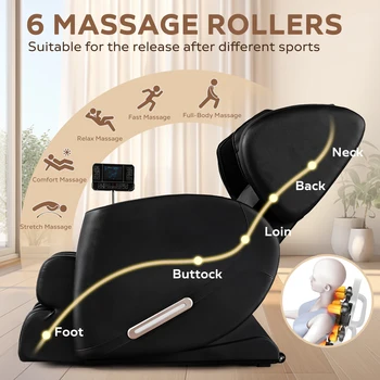 Full Body Massage Chair with Zero Gravity, Massage Chair Recliner with Heating, Airbags, Bluetooth Speaker, Foot Roller 2