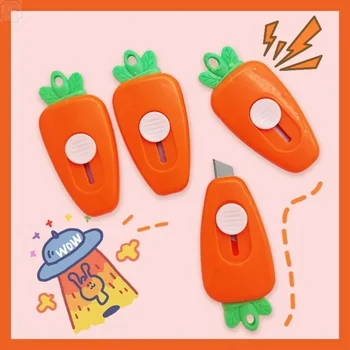 Coltellino Tascabile a Forma di Carota, Mini Utensile Multiuso per Artigianato, Confezioni, Ufficio, Scuola, Regalo per Studenti
