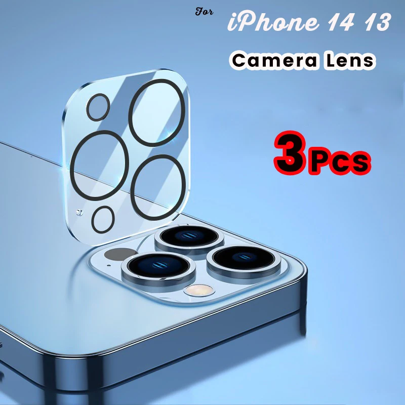 3Pcs 3D Camera Len Per Iphone 14 13 14 Pro Max Mini Camera Glass Black Case Protector Glass Iphone13 13 Pro Len