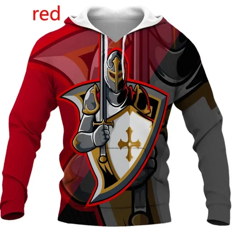 

3D Knights Templar Printed Pop Hoodies For Men Order Of The Knights Templar Graphic Hooded Sweatshirts Kid Fashion Cool Pullover