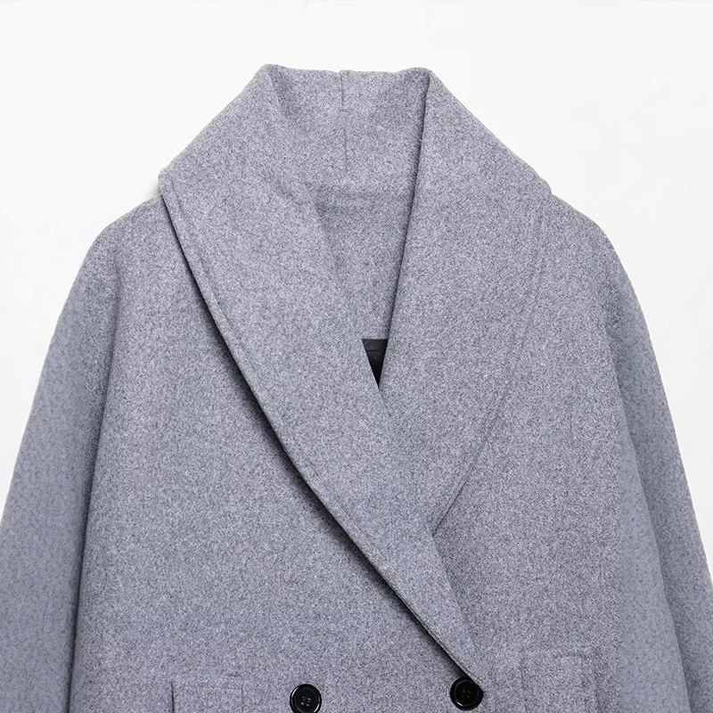 Wildleder frauen Windjacke Spitze Up Drehen-unten Kragen Korridor Typ Zweireiher Epaulet Weiblichen Mantel Straße Jacke Für damen – Detail 17