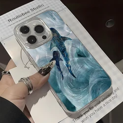 Deep Sea Healing Whale Shark Pattern Phone Case - Stylish Bumper Cover - iPhone 15 Plus (Transparent)