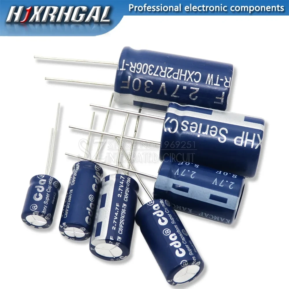 2PCS super capacitor farad capacitor 2.7V 2F 3.3F 4F 4.7F 5F 6F 7F 8F 10F 15F 20F 25F 30F 60F super capacitor