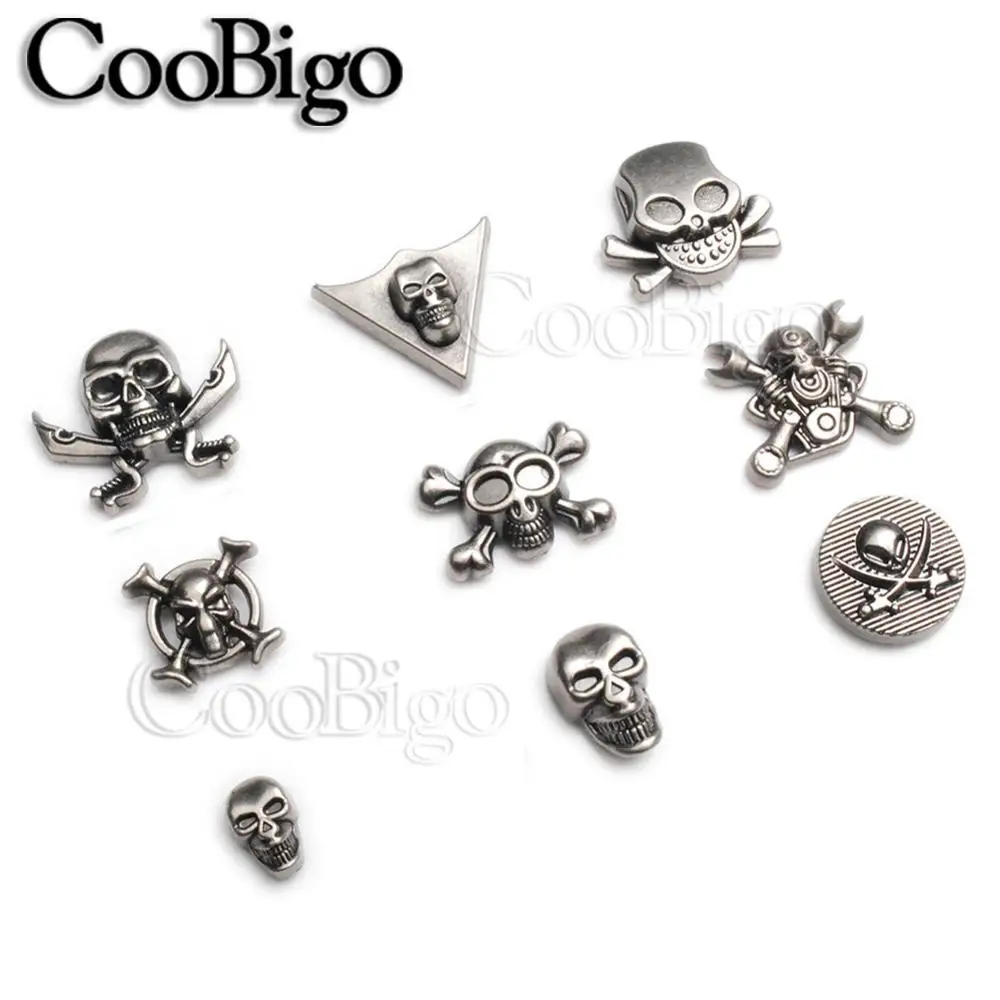 Pirate Skull Rivets Studs Metal Spike Vintage Rivet Button Concho DIY Leather Bag Belt Bracelet Shoes Clothes Sewing Decor 5Sets
