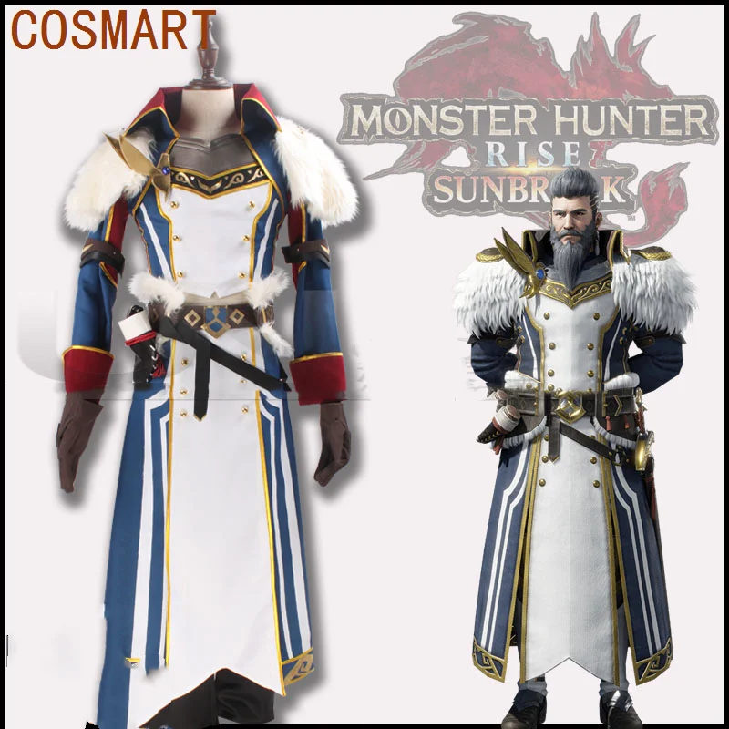 

COSMART Game Monster Hunter: Rise Admiral Galleus Cosplay Halloween Uniform Men Carnival Party Outfits
