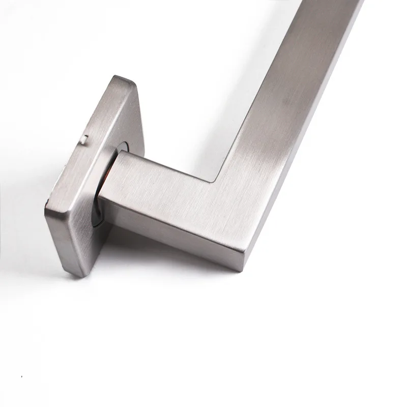 Stainless Steel Square Door Handle Simple Split Right Angle Modern Interior Bedroom Door Lock Handle