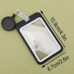 Retractable Clear Badge Holder with Lanyard and Keychain Clip (A)