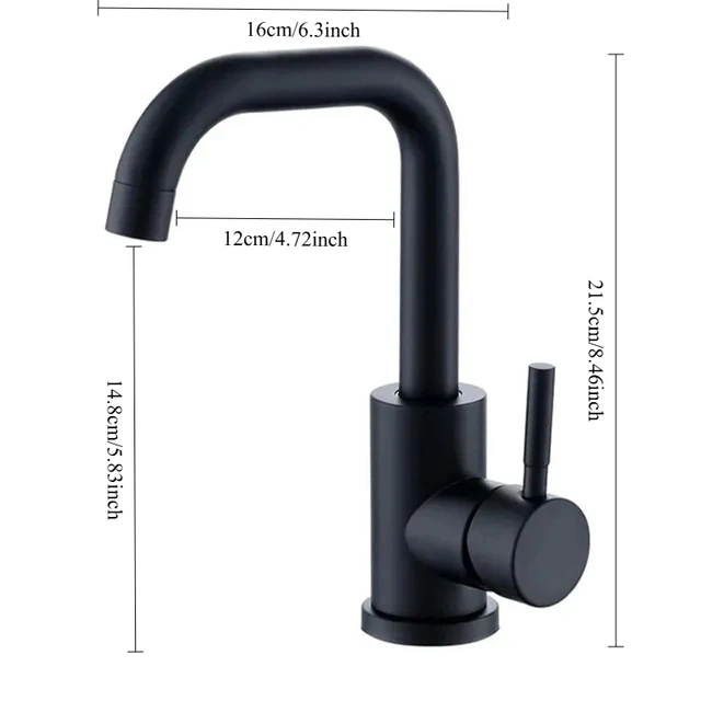 ก๊อกน้ำอ่างล้างหน้าสแตนเลสแบบก้านโยกเดี่ยว น้ำร้อนน้ำเย็น หมุนได้ 360 องศา สำหรับอ่างล้างหน้า 6